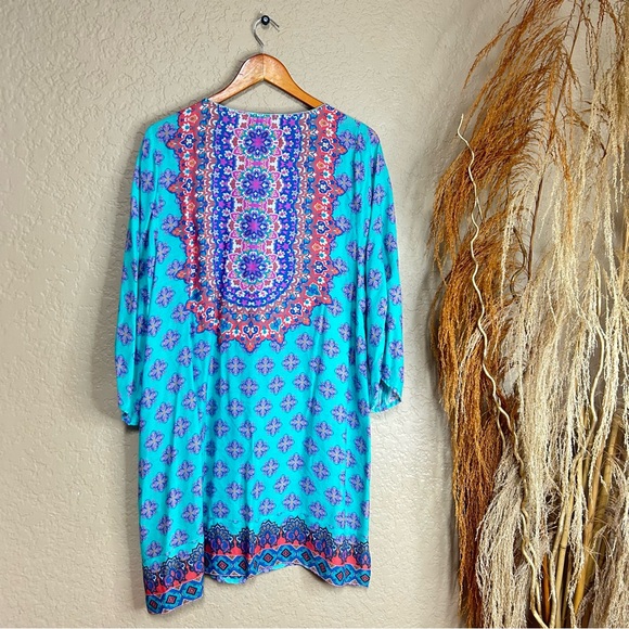 Feathers by Tolani lightweight boho colorful dress size XL flowy modal - Picture 8 of 8